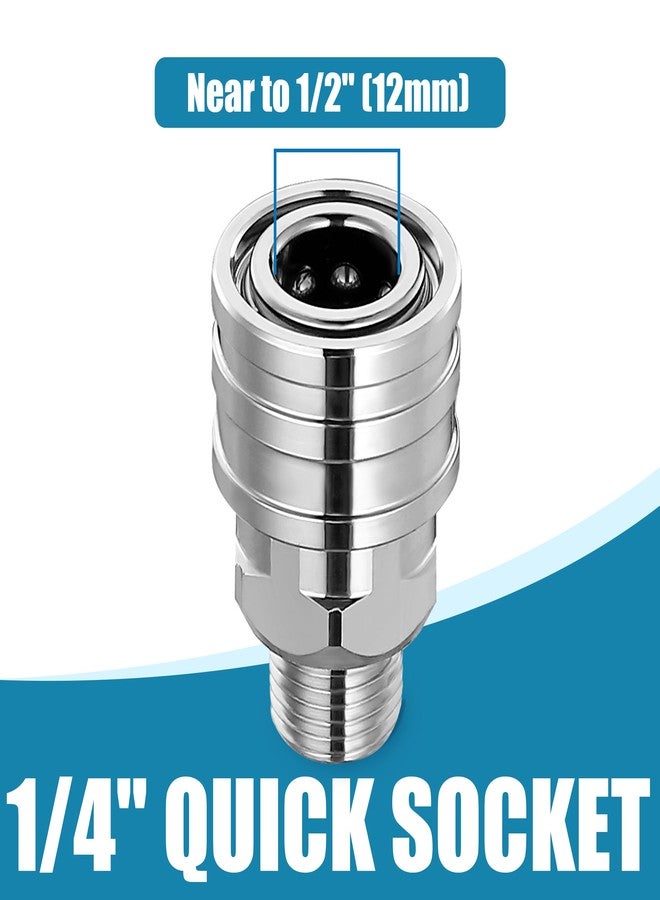 JOEJET 1/4" Pressure Washer Fittings-Stainless Steel Pressure Washer Adapter-1/4" Quick Connect Socket to 1/4" Male NPT Power Washer Coupler-5000 PSI - Image 4